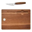 Set tocator si cutit de bucatarie, 2410E24957, Everestus, 24.5 x 17 x 1.5 cm, Lemn, Argintiu, Maro