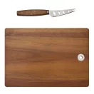 Set tocator si cutit de bucatarie, 2410E24957, Everestus, 24.5 x 17 x 1.5 cm, Lemn, Argintiu, Maro