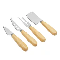   Set tacamuri pentru branzeturi, 2509E14374, Everestus, 17x4x1.5 cm, Otel, Bambus, Argintiu, Natur