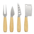 Set tacamuri pentru branzeturi, 2509E14374, Everestus, 17x4x1.5 cm, Otel, Bambus, Argintiu, Natur