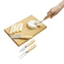 Set tacamuri pentru branzeturi, 2509E14374, Everestus, 17x4x1.5 cm, Otel, Bambus, Argintiu, Natur