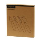 Set tacamuri pentru branzeturi, 2509E14374, Everestus, 17x4x1.5 cm, Otel, Bambus, Argintiu, Natur