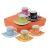 Set espresso, 6 cesti cu farfurioara, multicolor, Everestus, SC03LA, portelan