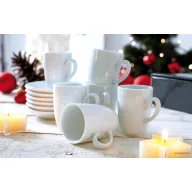 Set 6 cesti espresso, alb, Everestus, SC02BO, portelan