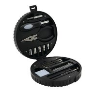   Set scule 24 piese, 2410E25445, Everestus, ø16 x 5.5 cm, Plastic, Argintiu, Negru