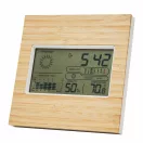 Statie meteo, 2401E14476, Everestus, 13x13x2.3 cm, Bambus, Plastic, Maro