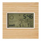 Statie meteo, 2401E14476, Everestus, 13x13x2.3 cm, Bambus, Plastic, Maro