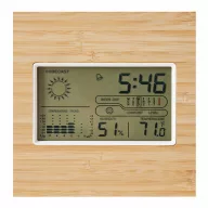   Statie meteo, 2401E14476, Everestus, 13x13x2.3 cm, Bambus, Plastic, Maro