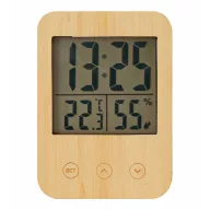   Statie meteo, 2401E14477, Everestus, 12x8.5x1.8 cm, Bambus, Plastic, Maro