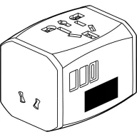   Adaptor de calatorie, 2401E14293, Everestus, 6.3x4.6x5.6 cm, Plastic, Alb