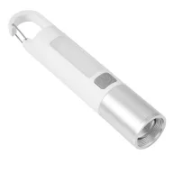   Lanterna led reincarcabila, Everestus, 2601E12584, Ø3x15.8 cm, Plastic, Fier, Alb
