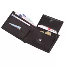 Portofel negru pentru bancnote, carduri si monede, Everestus, PO07PO, piele, 110x90x20 mm