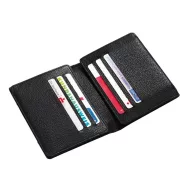   Portofel negru cu 12 buzunare pentru carduri si carti de vizita, Everestus, PO12WT, piele, 117x93x15 mm