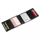 Portofel negru cu 12 buzunare pentru carduri si carti de vizita, Everestus, PO12WT, piele, 117x93x15 mm