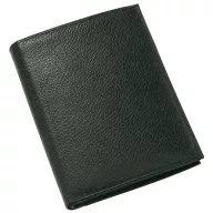   Portofel negru cu multiple buzunare pentru carduri, bancnote si monede, Everestus, PO10TI, piele, 118x92x15 mm