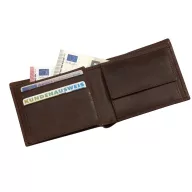   Portofel maro pentru carduri, carti de vizita si bancnote, Everestus, PO13WE, piele, 115x91x19 mm