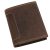 Portofel maro cu 6 buzunare carduri si 2 buzunare bancnote, Everestus, PO14WE, piele, 120x100x22 mm