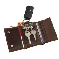   Portofel pentru chei, inchidere cu capse, Everestus, WS01, piele, maro, 129x70x22 mm