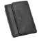Portofel pentru carduri, bancnote si monede, negru, Everestus, PO01CB, piele, 98x67x17 mm