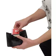   Portofel pentru carduri, bancnote si monede, negru, Everestus, PO01CB, piele, 98x67x17 mm