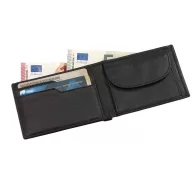  Portofel negru cu 4 buzunare carduri si 2 buzunare bancnote, Everestus, PO04HY, piele, 105x72x19 mm
