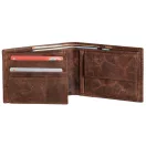 Portofel cu 8 buzunare carduri si 2 buzunare bancnote, maro, Everestus, PO09WS, piele, 120x94x23 mm