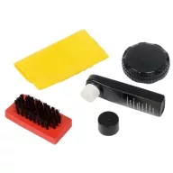   Set pentru curatat pantofi SMALL SHINE, lemn, plastic, poliester, galben, rosu, negru
