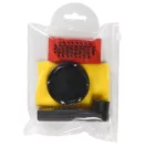 Set pentru curatat pantofi SMALL SHINE, lemn, plastic, poliester, galben, rosu, negru