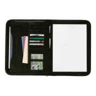   Mapa de conferinta A4, cu fermoar, notite si suport pix, negru, Everestus, MC29SM, poliester, pvc