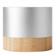   Boxa portabila 3 W, Wireless, 2401E14327, Everestus, Ø6x5.1 cm, Aluminiu, Bambus, Argintiu