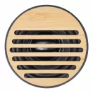 Boxa portabila 3 W, Wireless, 2401E14328, Everestus, Ø6x5.1 cm, Aluminiu, Bambus, Negru