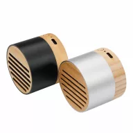   Boxa portabila 3 W, Wireless, 2401E14328, Everestus, Ø6x5.1 cm, Aluminiu, Bambus, Negru