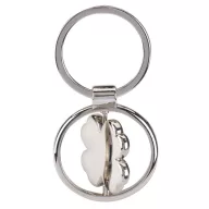   Breloc trifoi cu 4 foi, Everestus, KR0297, aliaj de zinc, otel, argintiu