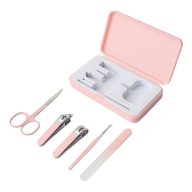   Set de manichiura 5 piese, 2509E14370, Everestus, 11.8x6.7x2.1 cm, Plastic, Otel, Roz