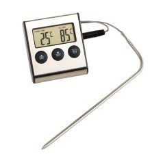   Termometru pentru gatit cu ecran LCD, Everestus, GTE01, otel inoxidabil, plastic, argintiu, gri