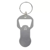   Breloc cu jeton, Everestus, 2610E18108, 8.8x3.1x0.2 cm, Aluminiu, Otel, Argintiu