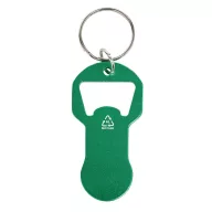  Breloc cu jeton, Everestus, 2610E18112, 8.8x3.1x0.2 cm, Aluminiu, Otel, Verde