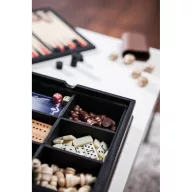   Set jocuri, Sah, Table, Domino, carti de joc si zaruri, maro, Everestus, AV03FN, lemn, plastic