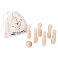   Joc de bowling, Everestus, 42FEB230693, 7, 15x15 cm, Lemn, Bumbac, Maro