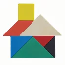 Puzzle din lemn 2401E14451, Everestus, 9.9x9.9x0.7 cm, Multicolor