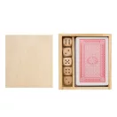 Set 54 carti de joc, Everestus, 2601E12727, 10x9.3x2.6 cm, Lemn, Hartie, Maro