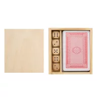   Set 54 carti de joc, Everestus, 2601E12727, 10x9.3x2.6 cm, Lemn, Hartie, Maro