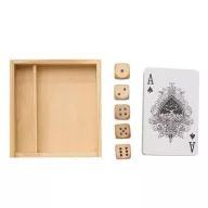   Set 54 carti de joc, Everestus, 2601E12727, 10x9.3x2.6 cm, Lemn, Hartie, Maro