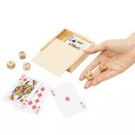   Set 54 carti de joc, Everestus, 2601E12727, 10x9.3x2.6 cm, Lemn, Hartie, Maro