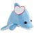 Delfin de Plus, inaltime 13 cm, Kidonero, Colectia "Micul meu prieten", JPK061, poliester, albastru, alb