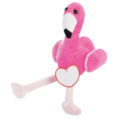   Flamingo de Plus, inaltime 32 cm, Kidonero, Colectia "Micul meu prieten", 20FEB0114, Poliester, Alb, Negru, Roz