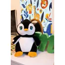 Pinguin de plus, Everestus, 42FEB231117, 60 cm, Poliester, Alb, Negru