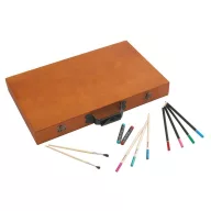   Set de desenat si pictat, 88 piese, natur, Everestus, DE02MT, lemn, ceara, plastic