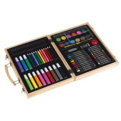   Set pentru desenat si pictat, 54 piese, natur, Everestus, DE01GY, lemn, plastic