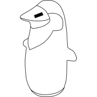   Pinguin gonflabil, Everestus, 42FEB230694, 65 cm, PVC, Alb, Negru